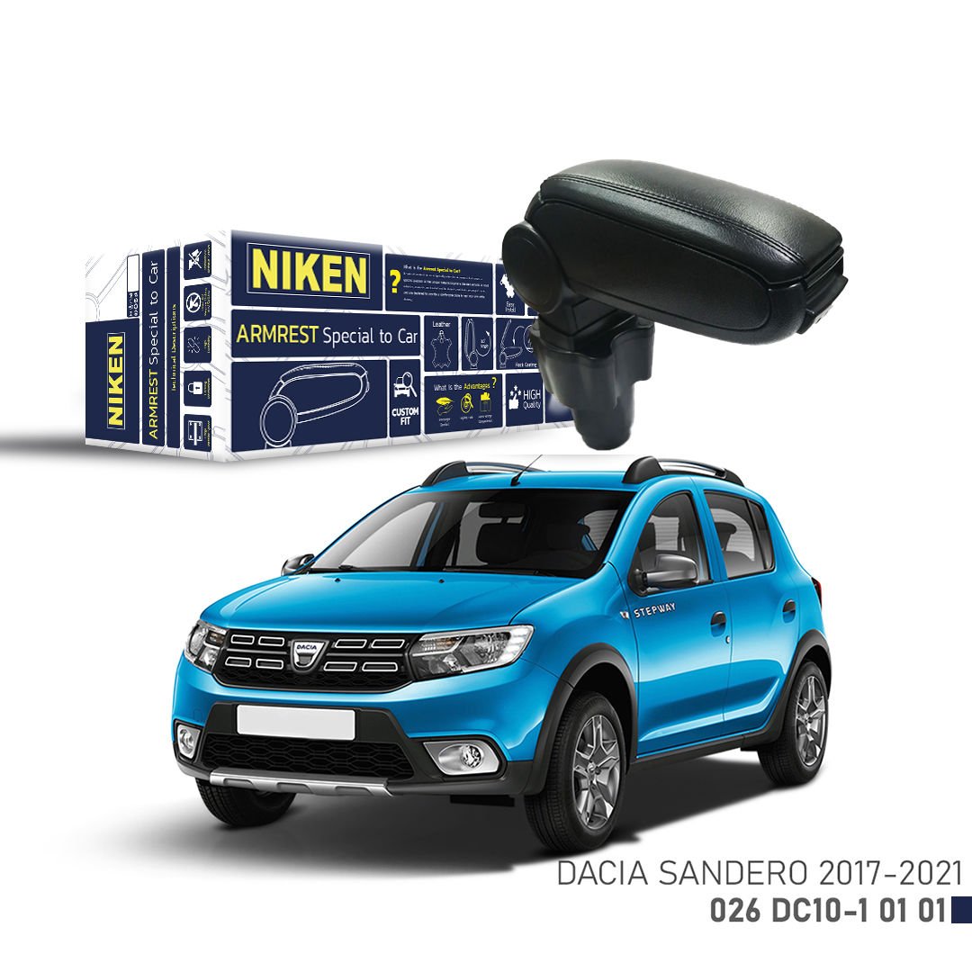 Niken Dacia Sandero 2017-2021 Arası Araca Özel Kol Dayama Siyah