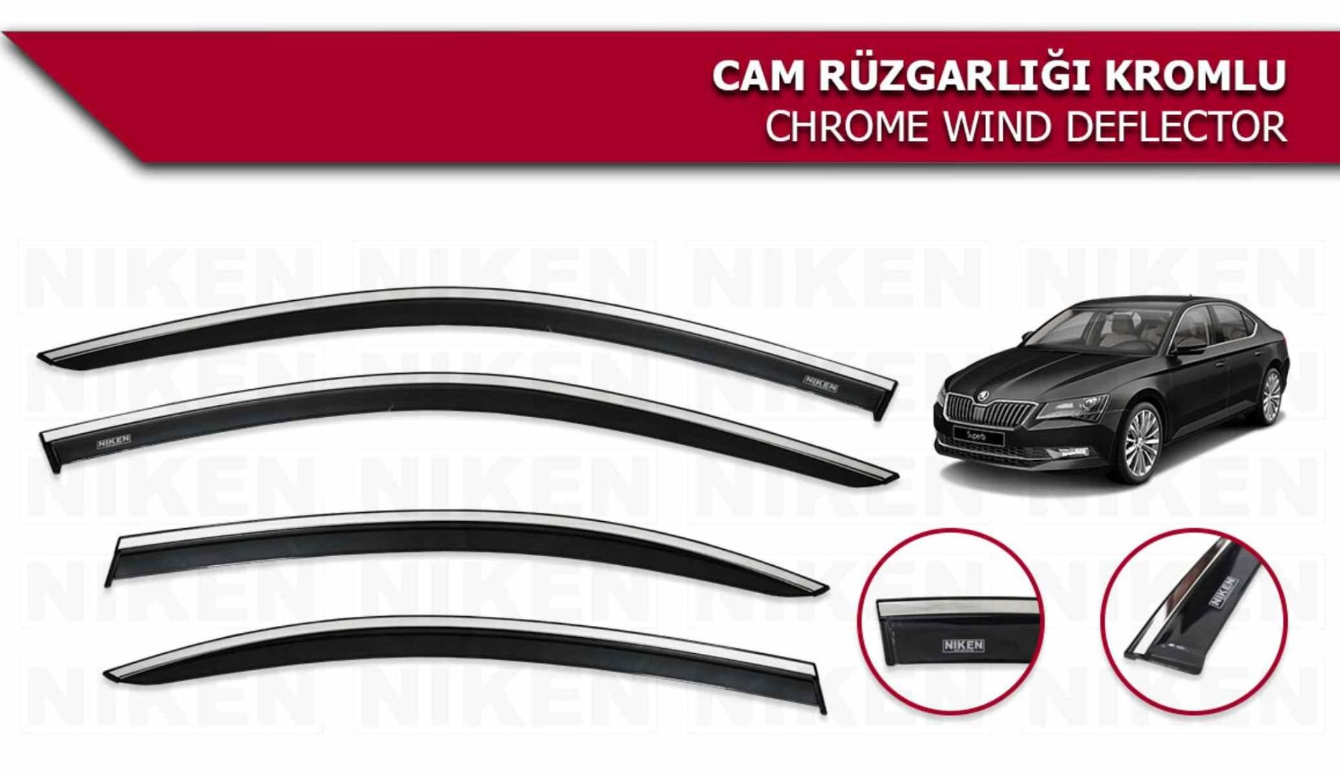 Skoda Superb Kromlu Cam Rüzgarlığı Niken 2015 sonrası