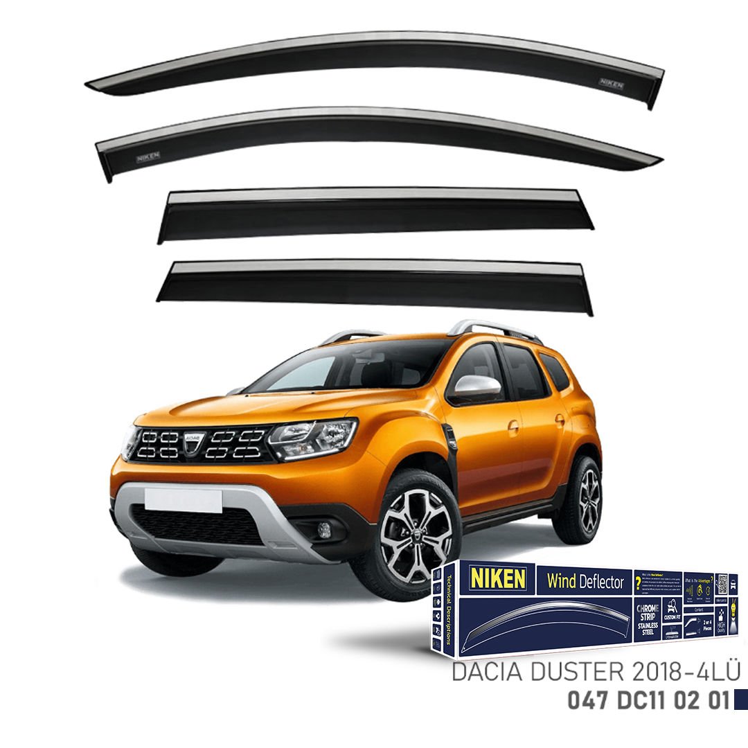 Dacia Duster Kromlu Cam Rüzgarlığı Niken 2018+ Sonrası Uyumlu