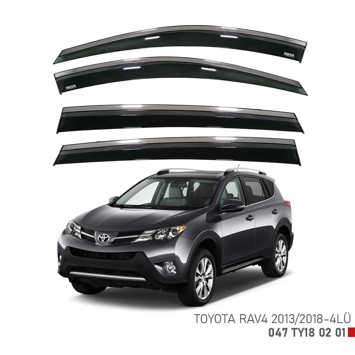 Toyota Rav 4 Kromlu Cam Rüzgarlığı Niken 2013-2018