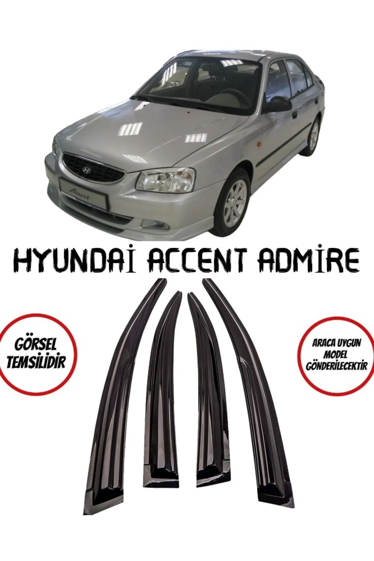 Hyundai Accent Admire Uyumlu Cam Rüzgarlığı 2003-2005 Arası Mugen