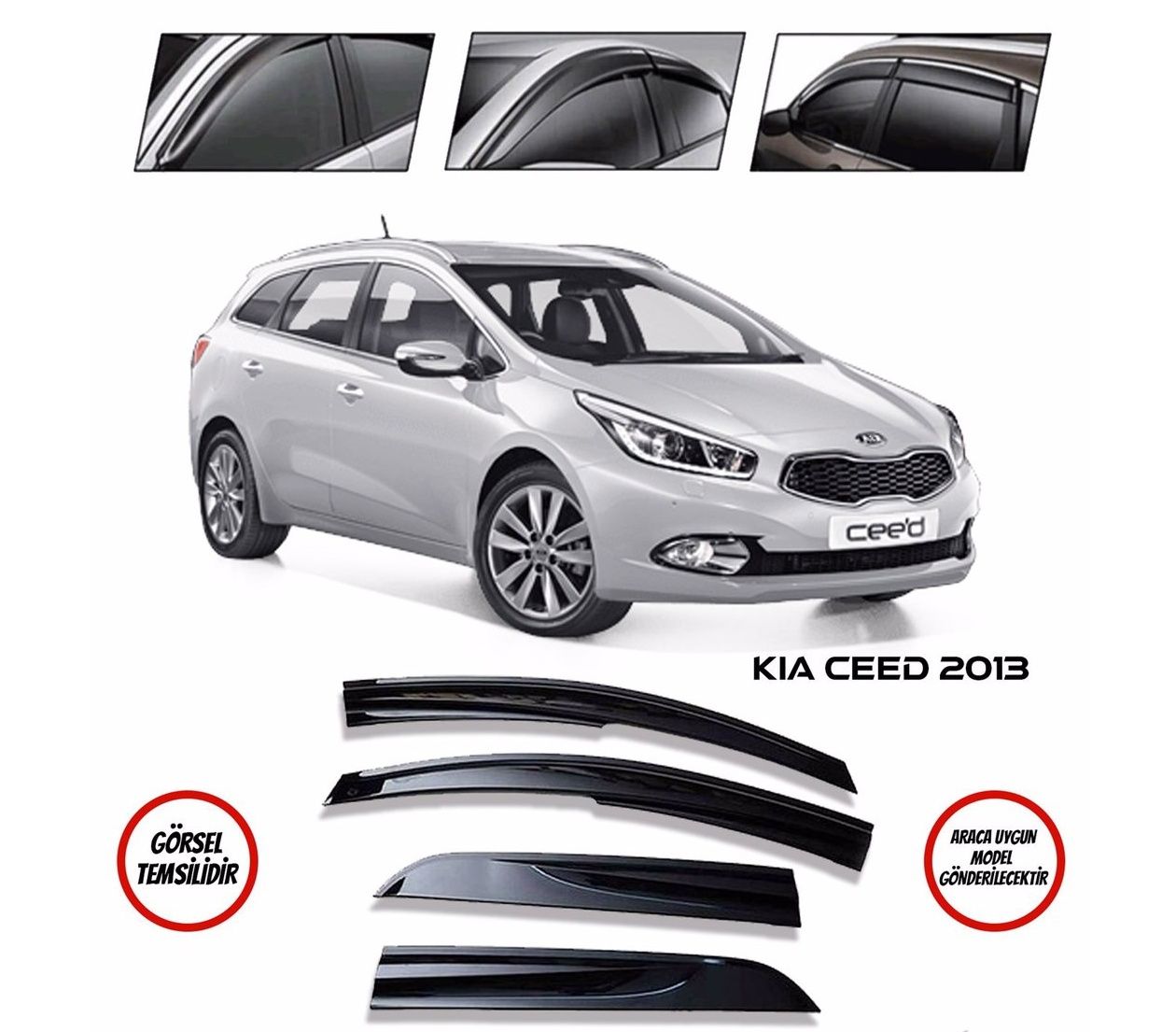 Kia Ceed Uyumlu Cam Rüzgarlığı 2013+ Sonrası uyumlu Mugen