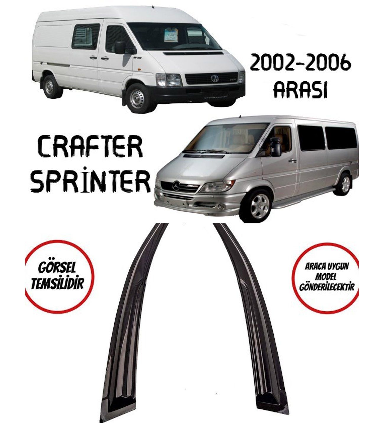 Mercedes Sprinter Uyumlu Cam Rüzgarlığı 2004-2006 Arası uyumlu Mugen