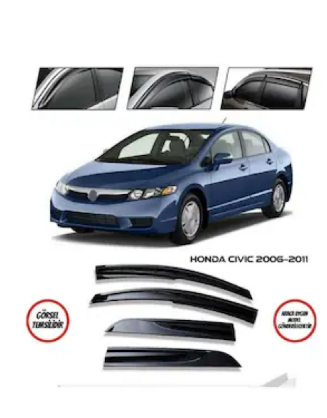 Honda Civic fd6 Uyumlu Cam Rüzgarlığı 2006-2012 arası uyumlu Mugen