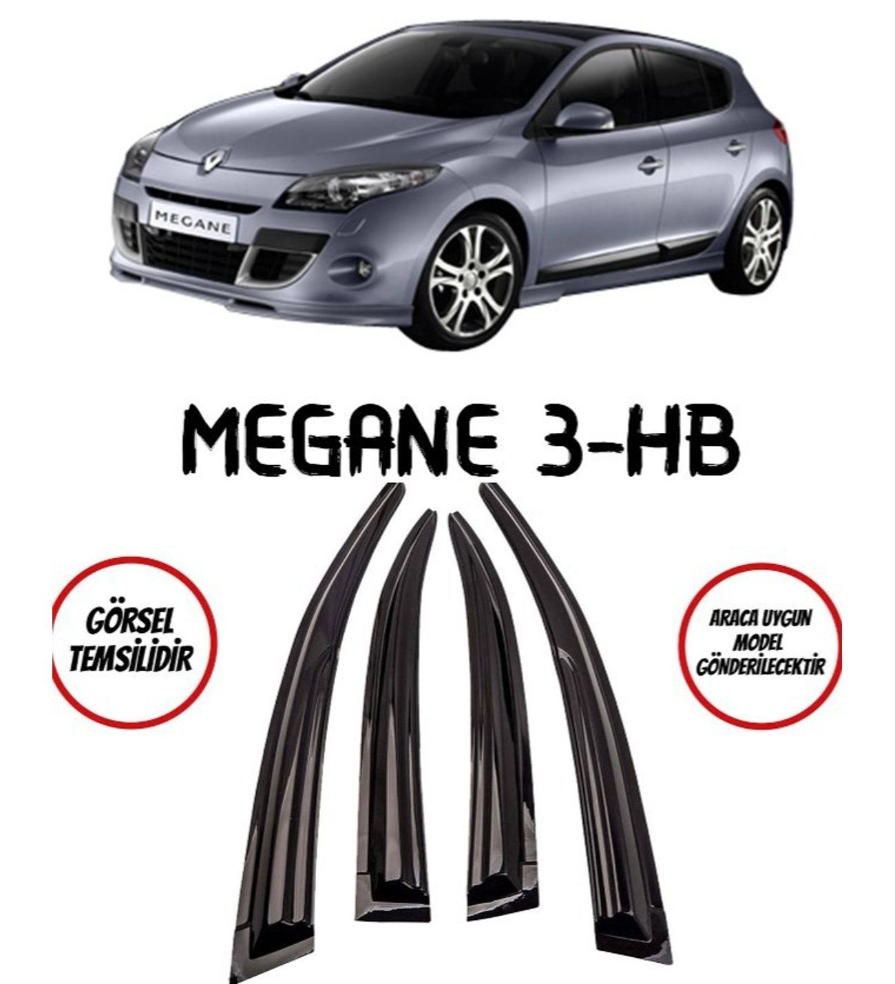 Renault Megane 3 Hb Uyumlu Cam Rüzgarlığı 2010-2016 arası uyumlu Mugen