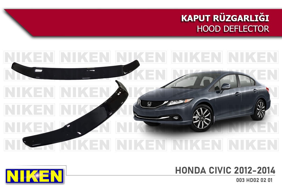 Honda Civic Kaput Rüzgarlığı Koruyucu 2012-2015 arası