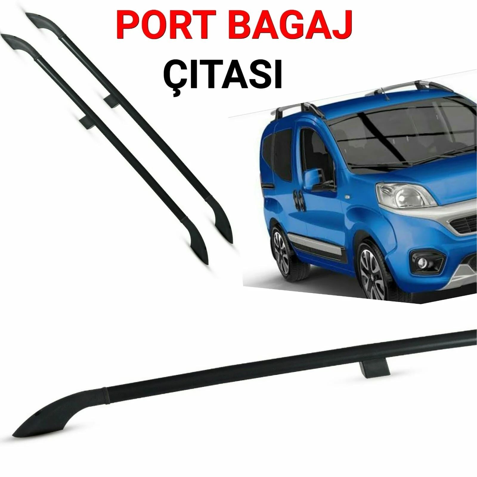 Peugeot Bipper Tavan Çıtası Portbagaj Siyah 2008+