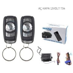 Oto açma kapama sistemi uzaktan kumandalı 12v T34 Sentinel