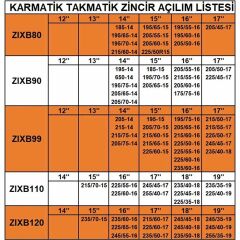 205-65-15 Ebatlarına Uyumlu Takmatik (Karmatik) Kar Patinaj Zinciri Space
