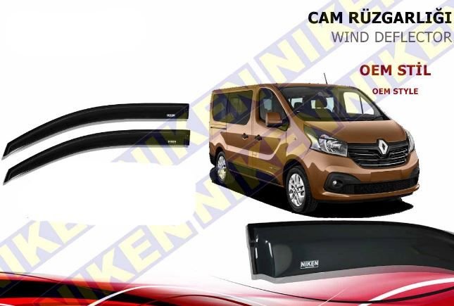 Renault Trafic Cam Rüzgarlığı 2015 Sonrası 2li Niken (Kromsuz Model)