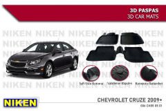 Chevrolet Cruze Havuzlu 3D Paspas Niken Siyah 2009 Sonrası
