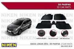Dacia Logan Havuzlu 3D Paspas Niken Siyah 2014 Sonrası