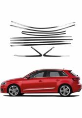 Audi A3 Hb Cam Çıtası Çerçevesi Krom Komple 2013-2020 arası