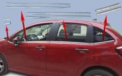Citroen C3 Cam Çıtası Krom Komple 2010-2015 arası 12 parça