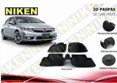 Honda Civic fb7 Havuzlu 3D Paspas Niken Siyah 2012-2016 Arası