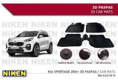 Kia Sportage Havuzlu 3D Paspas Niken Siyah 2016+ Sonrası