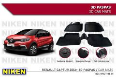 Renault Captur Havuzlu 3D Paspas Niken Siyah 2013+ Sonrası