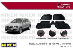 Skoda Karoq Havuzlu 3D Paspas Niken Siyah 2018+ Sonrası
