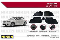Seat ibiza Havuzlu 3D Paspas Niken Siyah 2009+ Sonrası