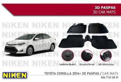 Toyota Corolla Havuzlu 3D Paspas Niken Siyah 2014-2019 Arası