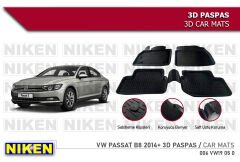 Volkswagen Passat B8 Havuzlu 3D Paspas Niken Siyah 2015+ Sonrası