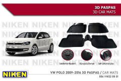 Volkswagen Polo 6r Havuzlu 3D Paspas Niken Siyah 2009-2016 Arası