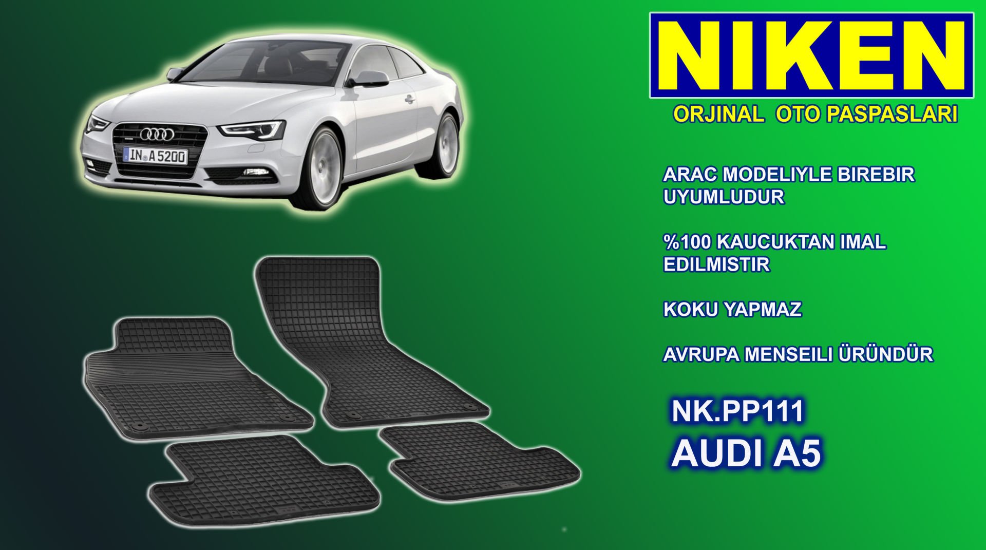 Audi A5 paspas kauçuk oem germany 2007-2012 Arası NİKEN