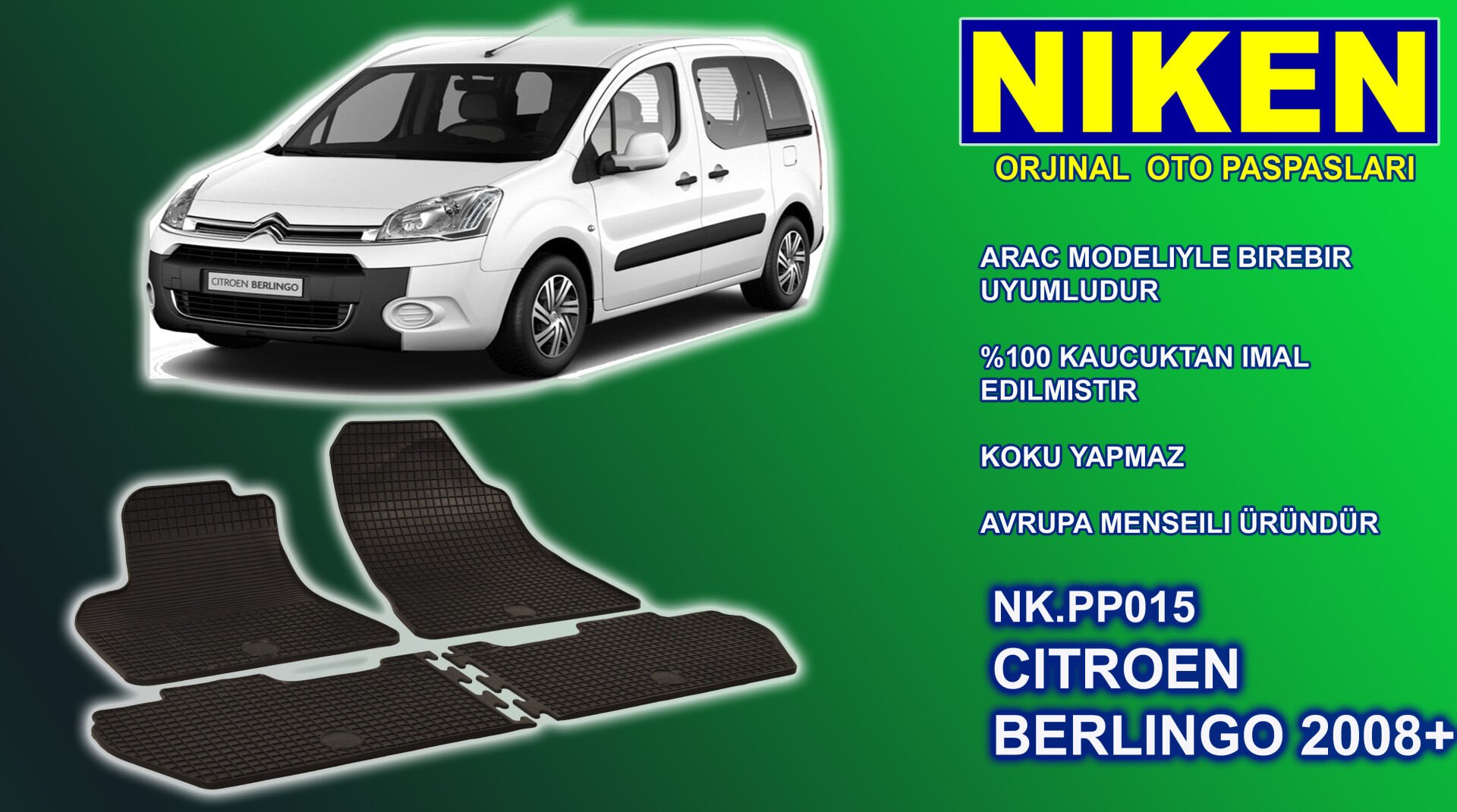 Citroen Berlingo paspas kauçuk oem germany 2008+ Sonrası NİKEN