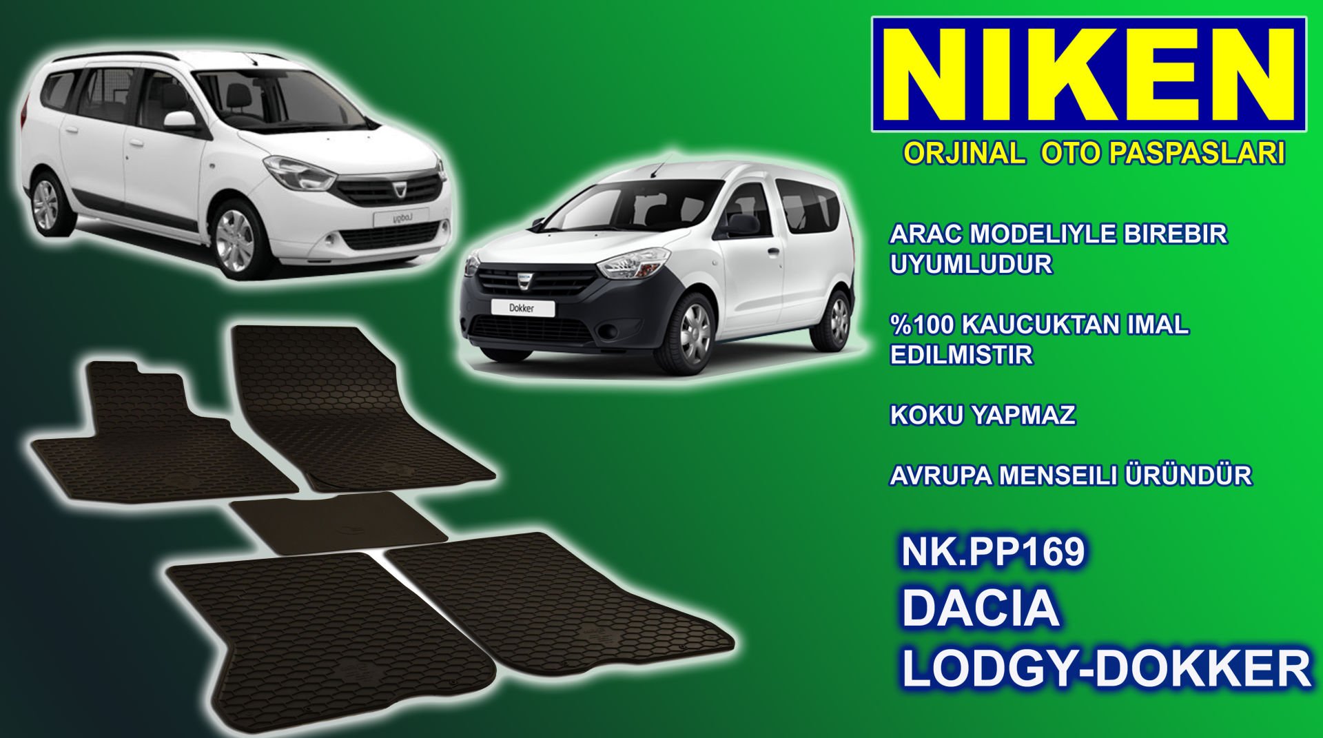 Dacia Lodgy 5'li paspas kauçuk oem germany NİKEN