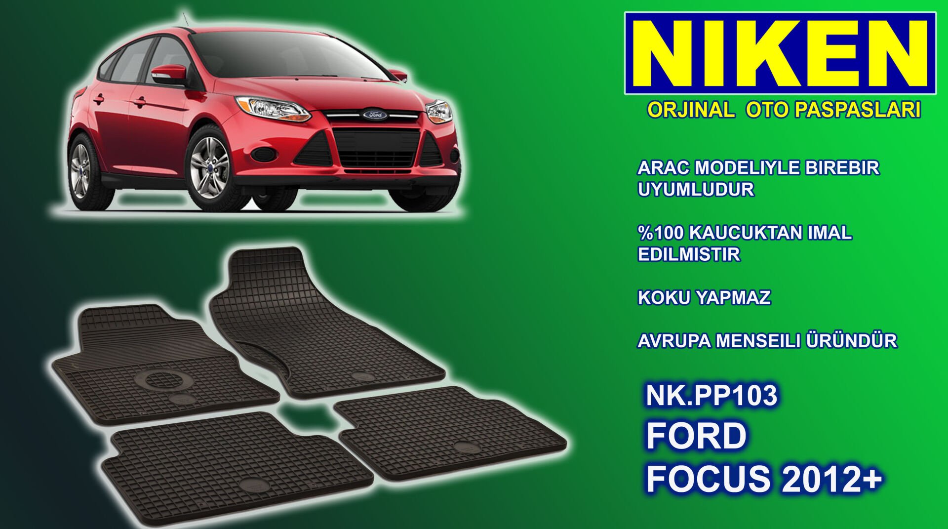 Ford Focus 3 paspas kauçuk oem germany 2012-2018 Arası NİKEN