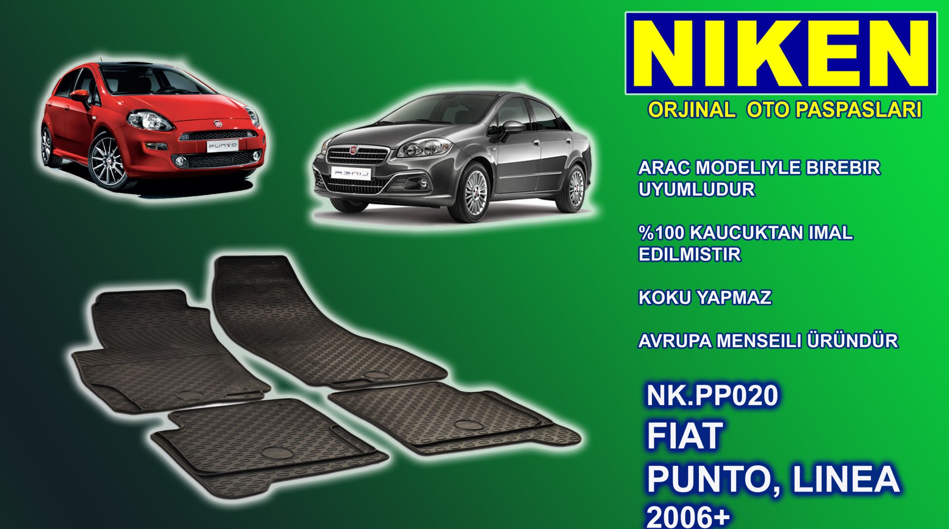 Fiat Linea paspas kauçuk oem germany 2006+ Sonrası NİKEN