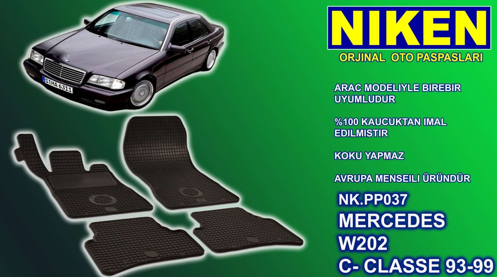 Mercedes C serisi w202 paspas kauçuk oem germany 1993-2000 Arası NİKEN