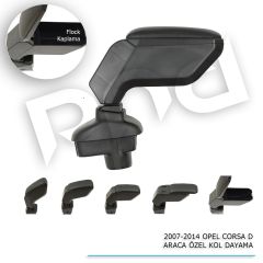 Opel Corsa D Araca Özel Kol Dayama Kolçak Siyah 2007-2014 arası modellere uyumlu
