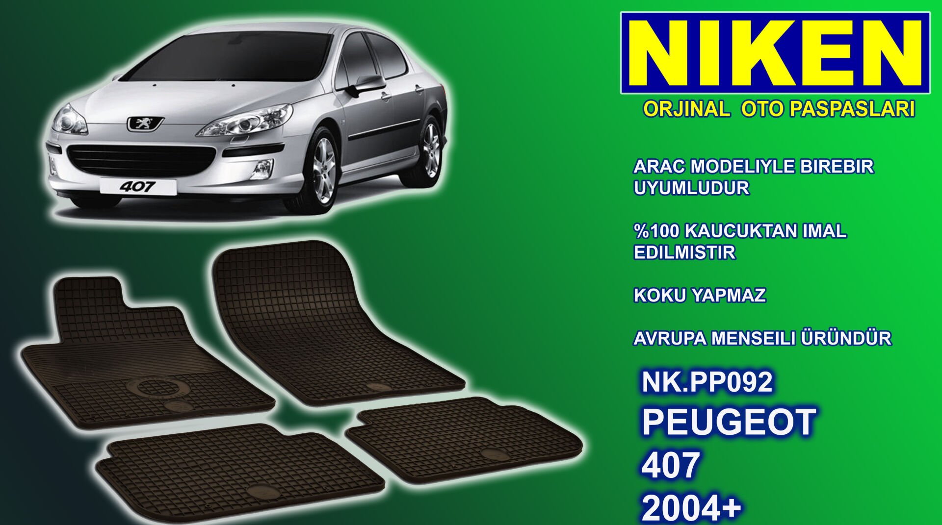 Peugeot 407 paspas kauçuk oem germany 2004-2013 Arası NİKEN