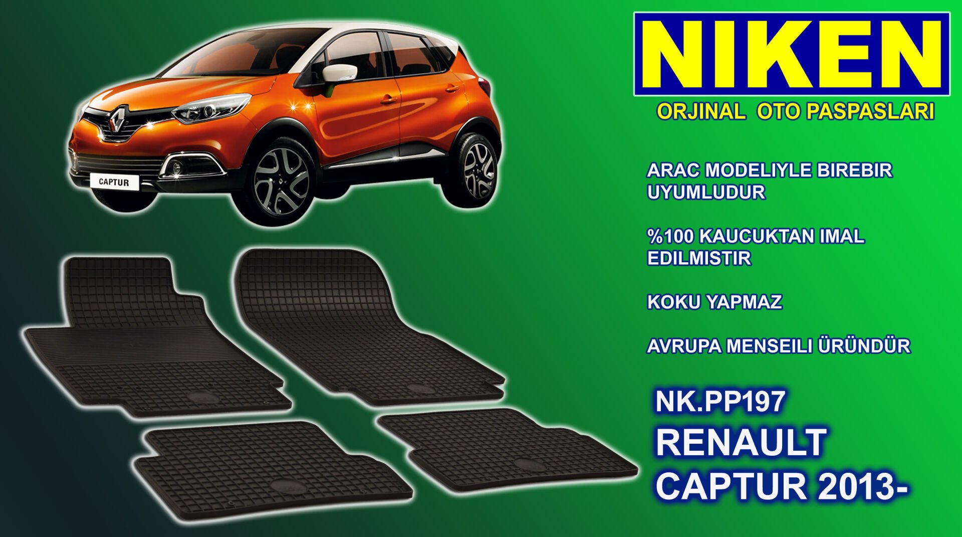Renault Captur paspas kauçuk oem germany 2013-2020 NİKEN