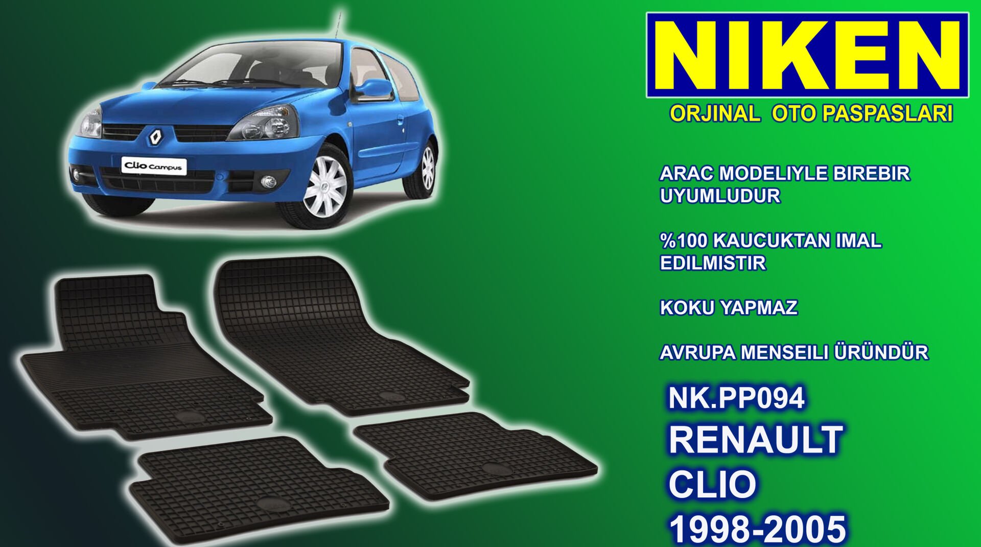 Renault Clio 2 paspas kauçuk oem germany 1998-2005 NİKEN