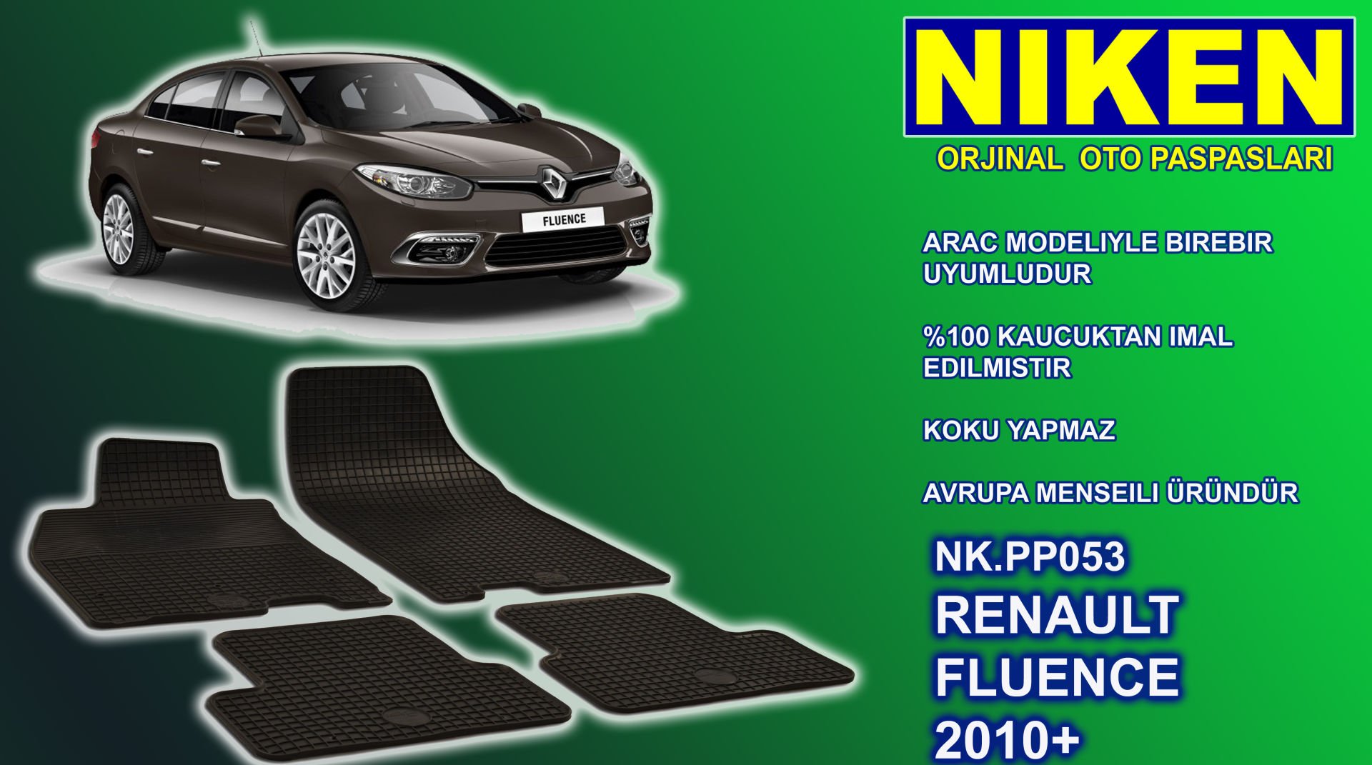 Renault Fluence paspas kauçuk oem germany 2010+ Sonrası NİKEN