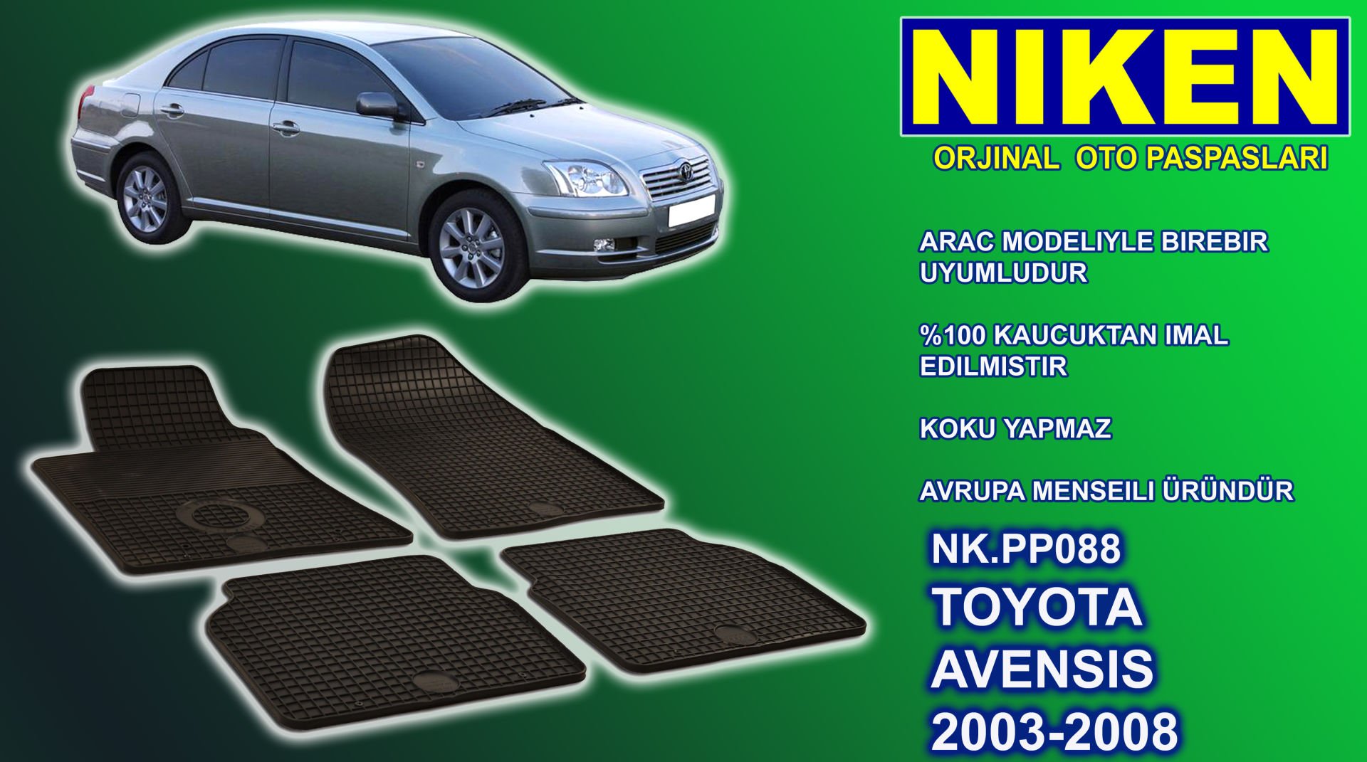 Toyota Avensis paspas kauçuk oem germany 2003-2008 Arası NİKEN