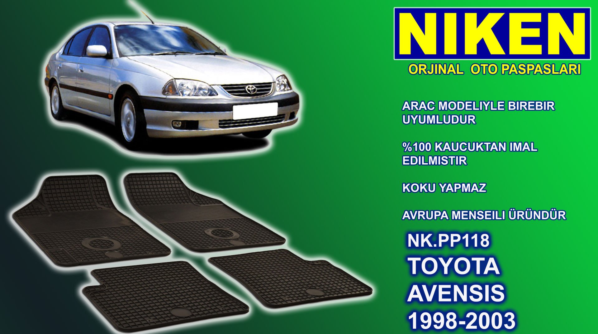 Toyota Avensis paspas kauçuk oem germany 1998-2003 Arası NİKEN