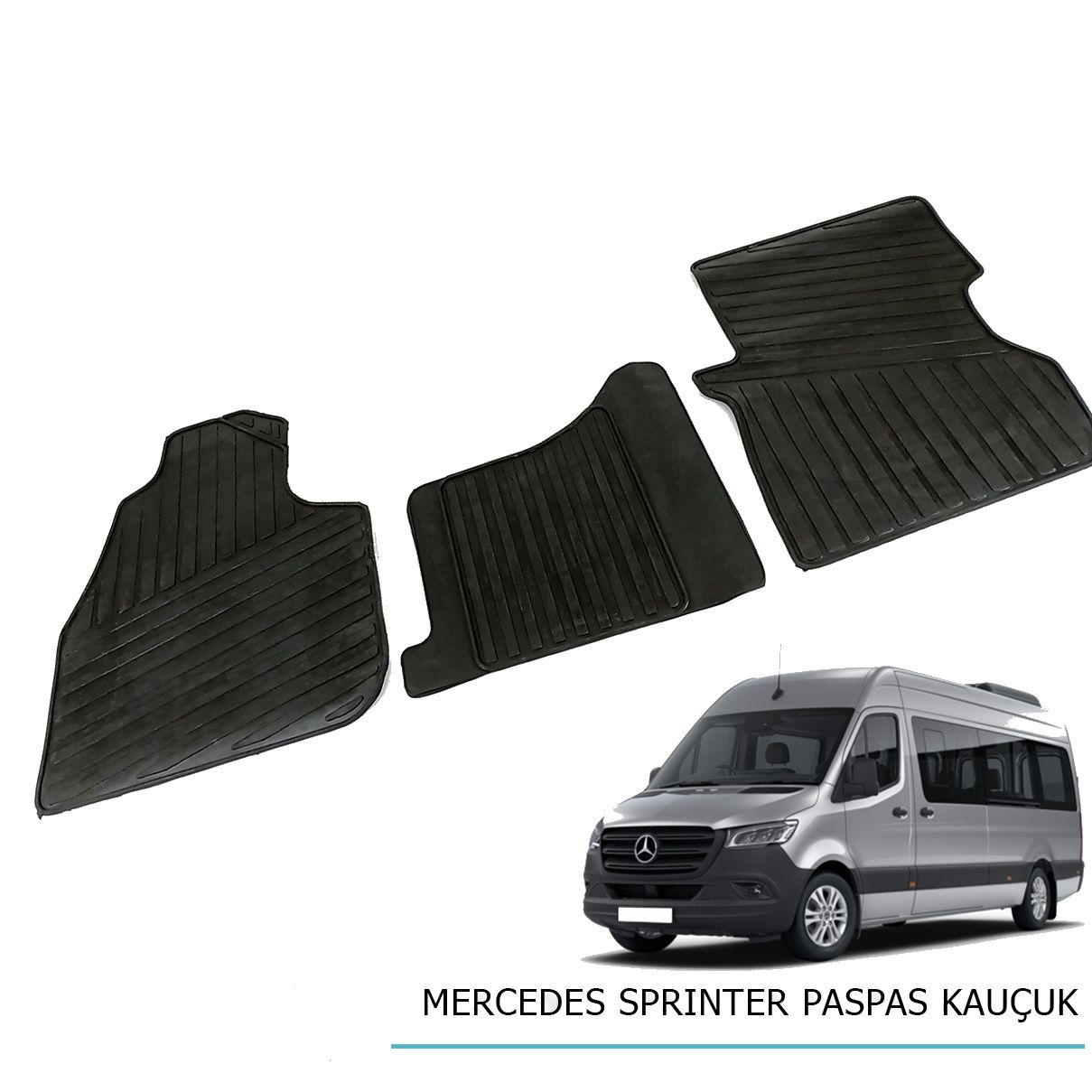 Mercedes Sprinter 2006+ sonrası modellere uyumlu kauçuk paspas