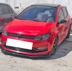Vw Polo uyumlu ön tampon altı lip 3 parça kulaklı pianoblack 2009-2017 arası