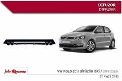 Vw Polo 6R uyumlu arka tampon altı difüzör Siyah 2009-2017 arası