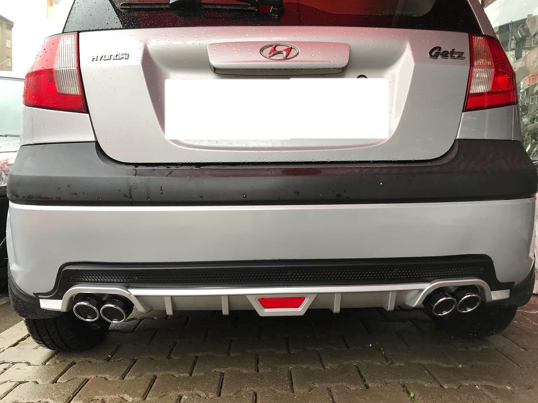 Hyundai Getz uyumlu arka tampon altı difüzör Siyah tüm modeller