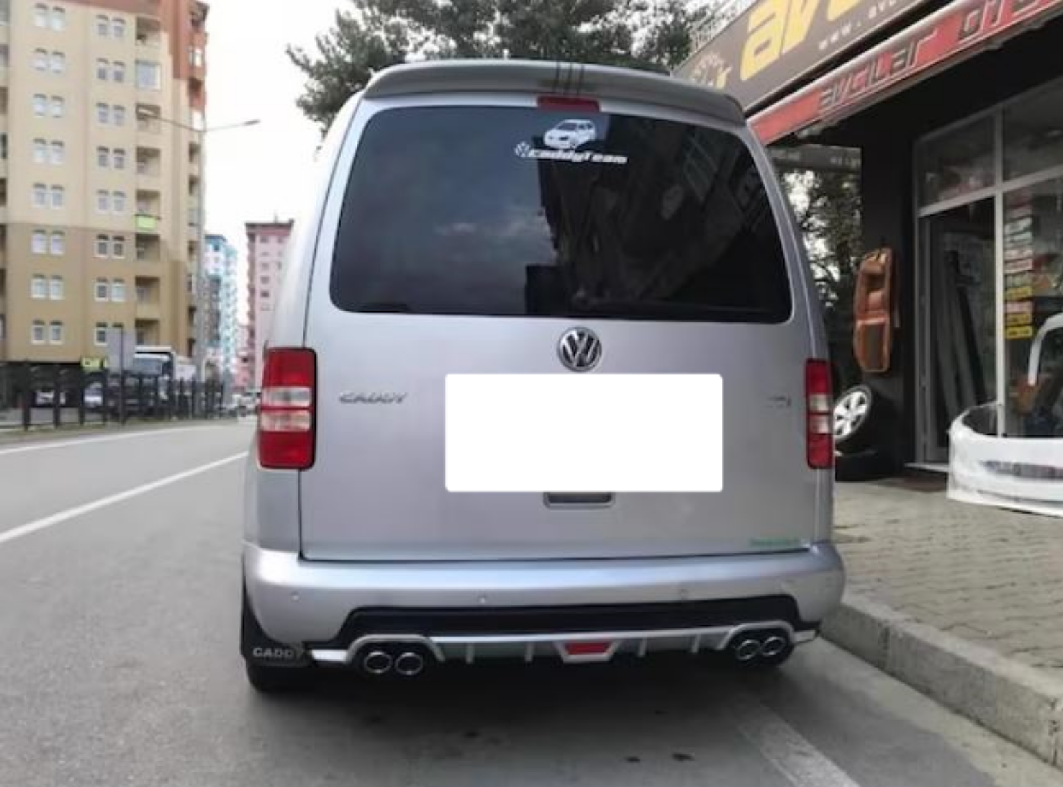 Volkswagen Caddy uyumlu arka tampon altı difüzör Gri 2003 sonrası