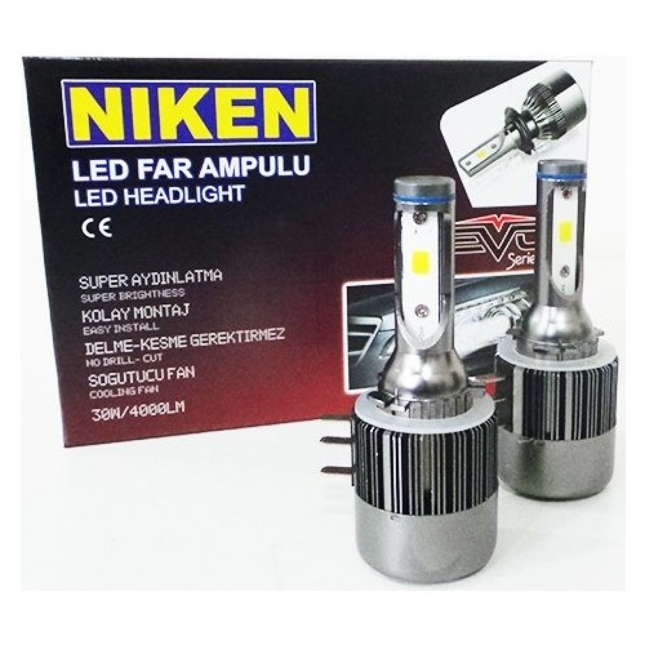 H15 Led Xenon Far Ampulü Evo Niken 8000 Lümen