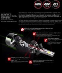 H15 Led Xenon Far Ampulü Evo Niken 8000 Lümen
