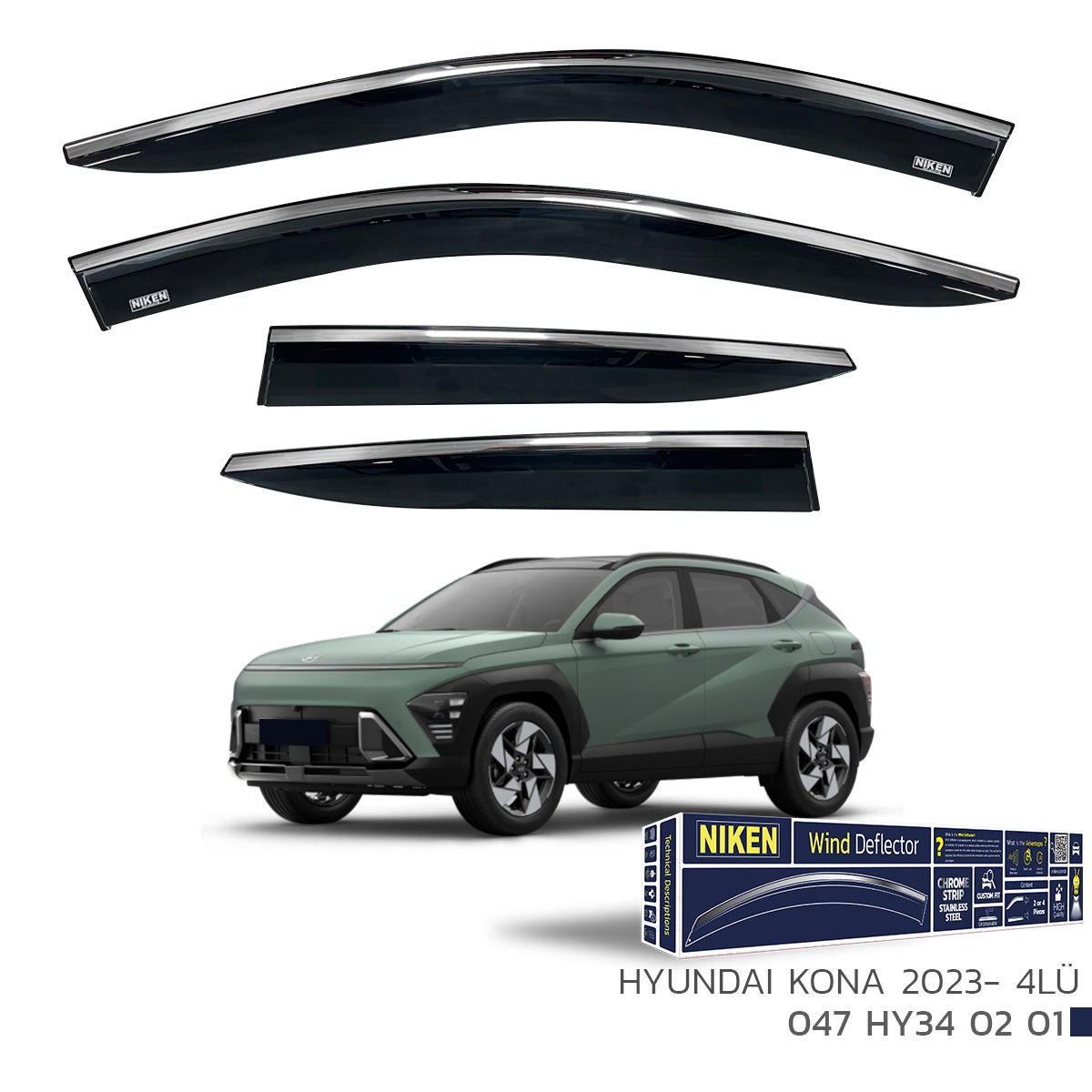 Hyundai Kona Kromlu Cam Rüzgarlığı Niken 2023+ sonrası modeller
