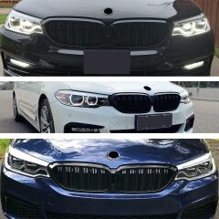 Bmw G30 çift şeritli ön panjur ızgara 2018-2020 arası parlak siyah