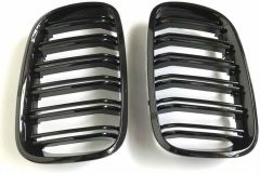 Bmw X5 E70 çift şeritli ön panjur ızgara 2006-2013 arası parlak siyah