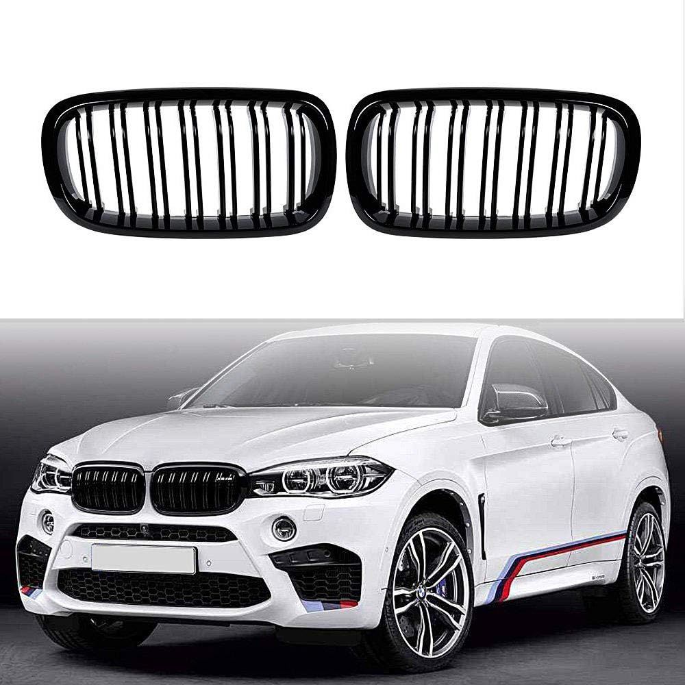 Bmw X6 F16 çift şeritli ön panjur ızgara 2015 sonrası parlak siyah